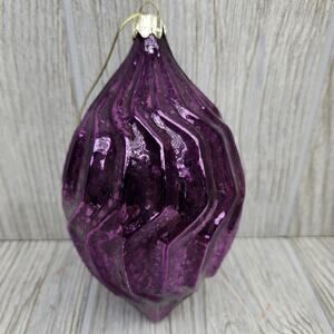 Vintage Santa's Best Purple Mercury Glass Ornament Christmas Swirl Finial 6 Inch